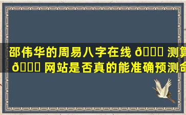 邵伟华的周易八字在线 🐕 测算 🐛 网站是否真的能准确预测命运